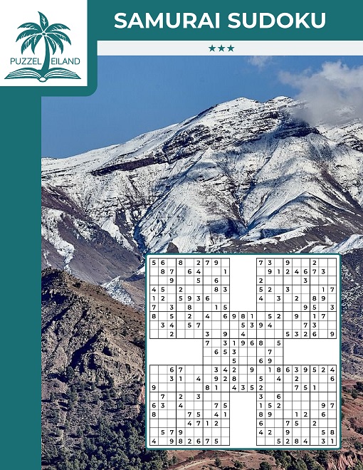 Samurai Sudoku 3* X-vorm Sudoku - Editie 2